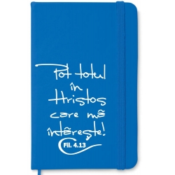 Notebook A6 albastru royal, Pot totul in Hristos